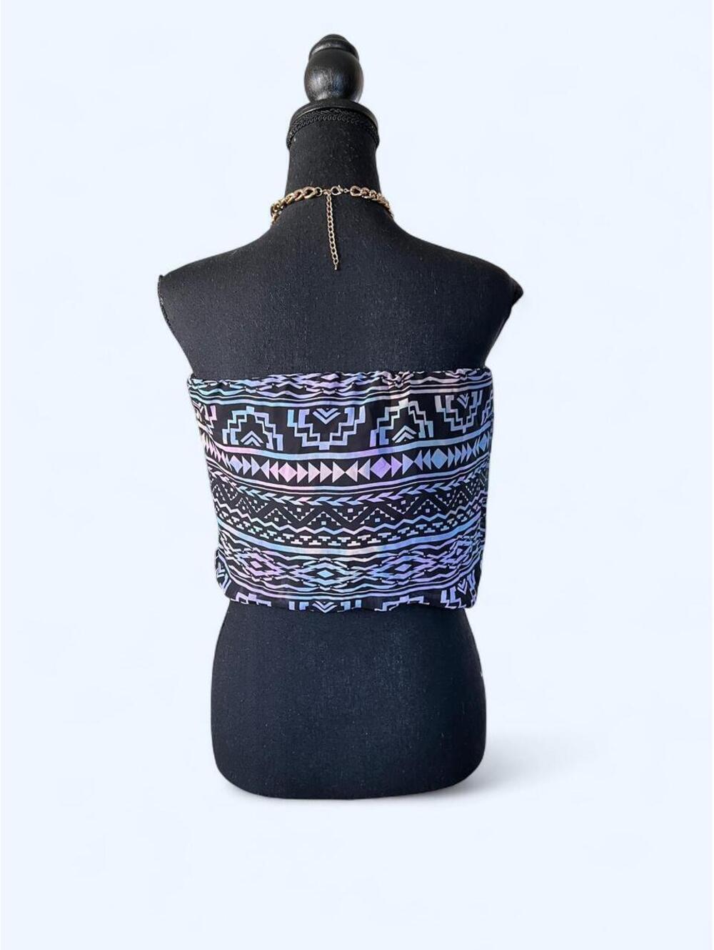 Vintage Y2K Boho Festival Indie Sleaze Tribal Tube Top Size XS/S - Picture 4 of 7